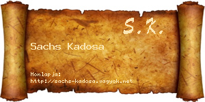 Sachs Kadosa névjegykártya
