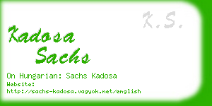 kadosa sachs business card